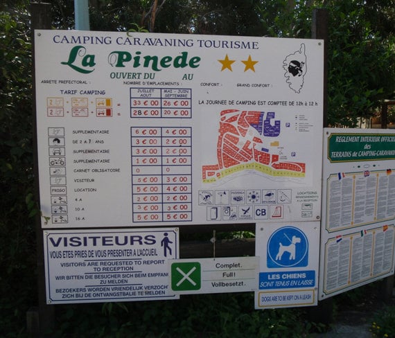 Camping-La-Pinede-Corsica-informatiebord